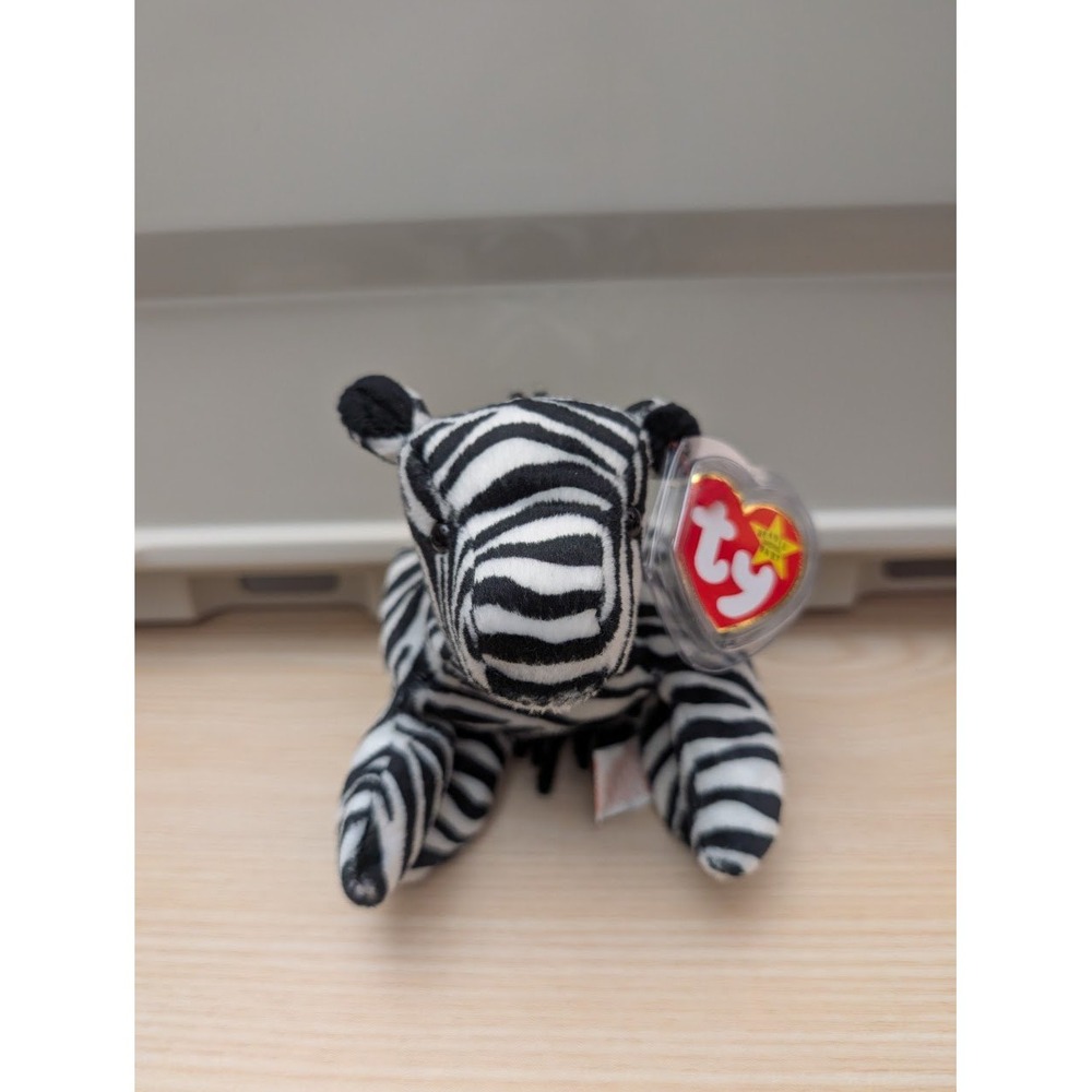 TY Beanie Baby Ziggy Zebra Plush Toy Kids Collectibles Classroom Animals 1995 - Picture 3 of 7